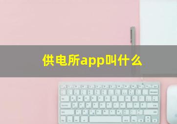 供电所app叫什么