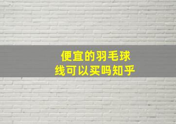 便宜的羽毛球线可以买吗知乎