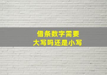 借条数字需要大写吗还是小写