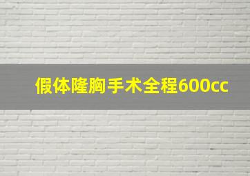 假体隆胸手术全程600cc