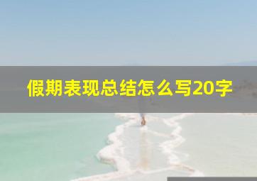 假期表现总结怎么写20字