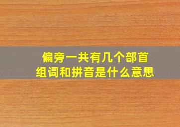 偏旁一共有几个部首组词和拼音是什么意思