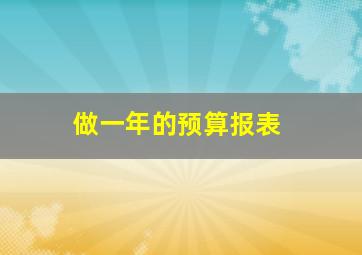 做一年的预算报表