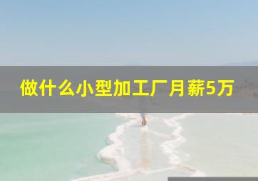 做什么小型加工厂月薪5万