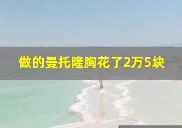 做的曼托隆胸花了2万5块