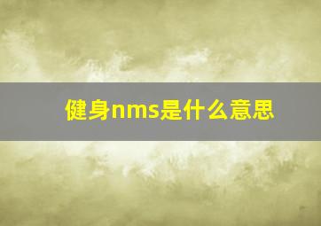 健身nms是什么意思