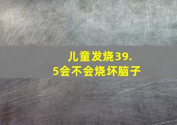 儿童发烧39.5会不会烧坏脑子