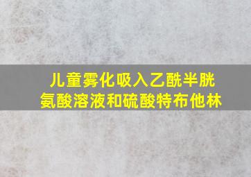 儿童雾化吸入乙酰半胱氨酸溶液和硫酸特布他林