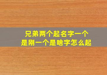 兄弟两个起名字一个是刚一个是啥字怎么起