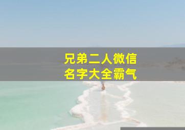 兄弟二人微信名字大全霸气