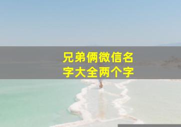 兄弟俩微信名字大全两个字