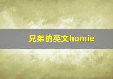 兄弟的英文homie