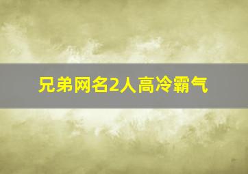 兄弟网名2人高冷霸气