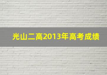 光山二高2013年高考成绩