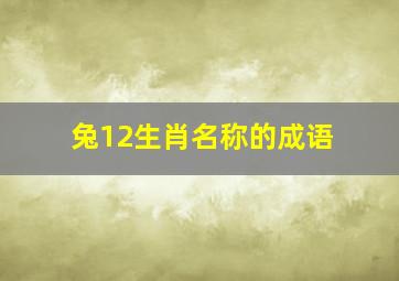 兔12生肖名称的成语