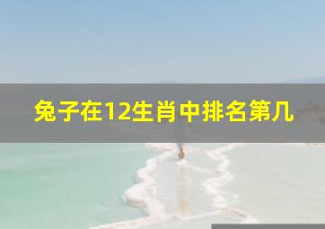 兔子在12生肖中排名第几