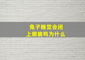 兔子睡觉会闭上眼睛吗为什么