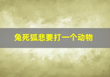 兔死狐悲要打一个动物