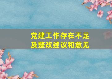 党建工作存在不足及整改建议和意见