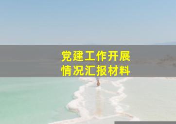 党建工作开展情况汇报材料