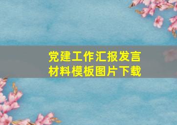 党建工作汇报发言材料模板图片下载