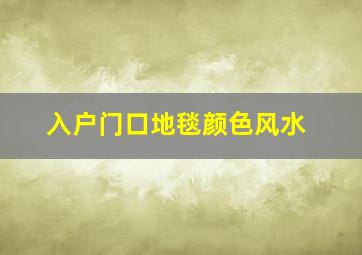 入户门口地毯颜色风水