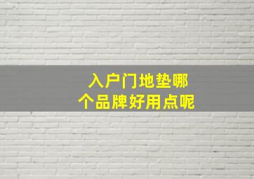 入户门地垫哪个品牌好用点呢