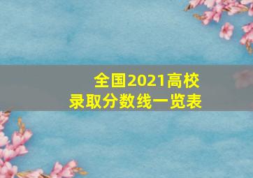 全国2021高校录取分数线一览表