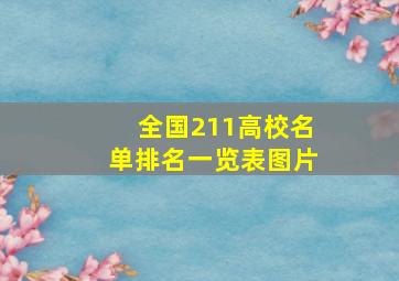 全国211高校名单排名一览表图片