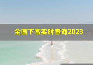 全国下雪实时查询2023