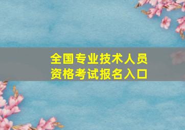 全国专业技术人员资格考试报名入口