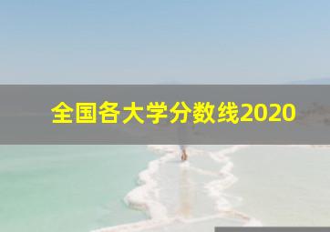 全国各大学分数线2020