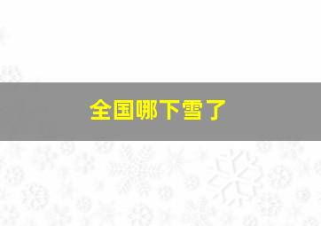 全国哪下雪了