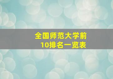 全国师范大学前10排名一览表