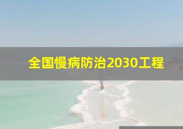 全国慢病防治2030工程