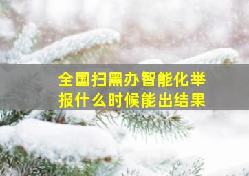 全国扫黑办智能化举报什么时候能出结果