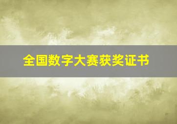 全国数字大赛获奖证书