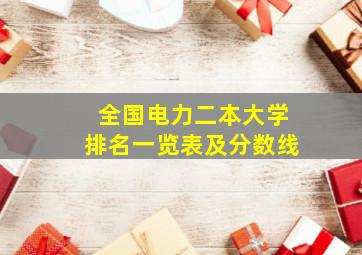 全国电力二本大学排名一览表及分数线