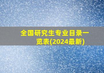 全国研究生专业目录一览表(2024最新)