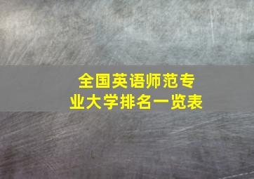 全国英语师范专业大学排名一览表