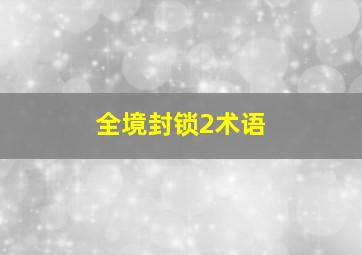 全境封锁2术语