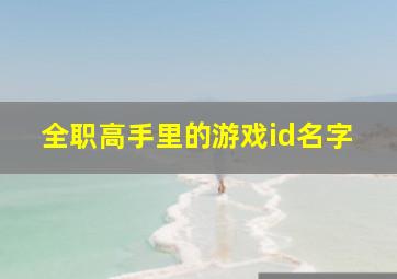 全职高手里的游戏id名字