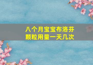 八个月宝宝布洛芬颗粒用量一天几次