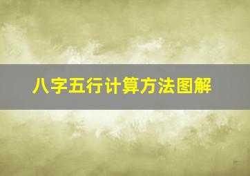 八字五行计算方法图解