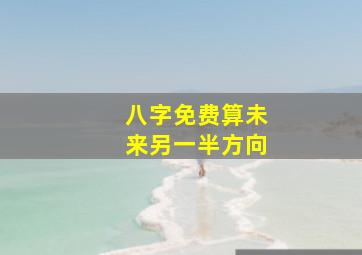 八字免费算未来另一半方向