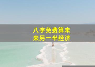 八字免费算未来另一半经济