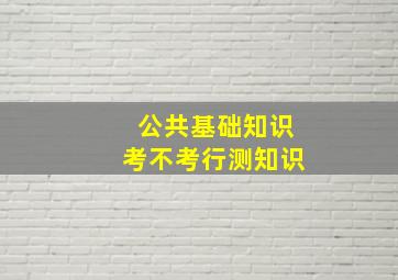 公共基础知识考不考行测知识