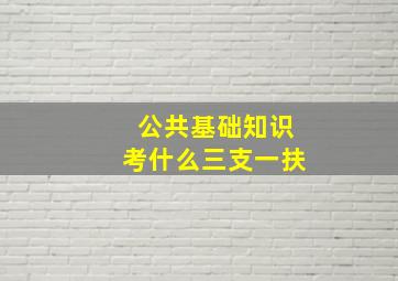 公共基础知识考什么三支一扶