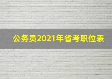 公务员2021年省考职位表