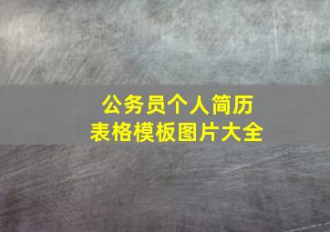 公务员个人简历表格模板图片大全